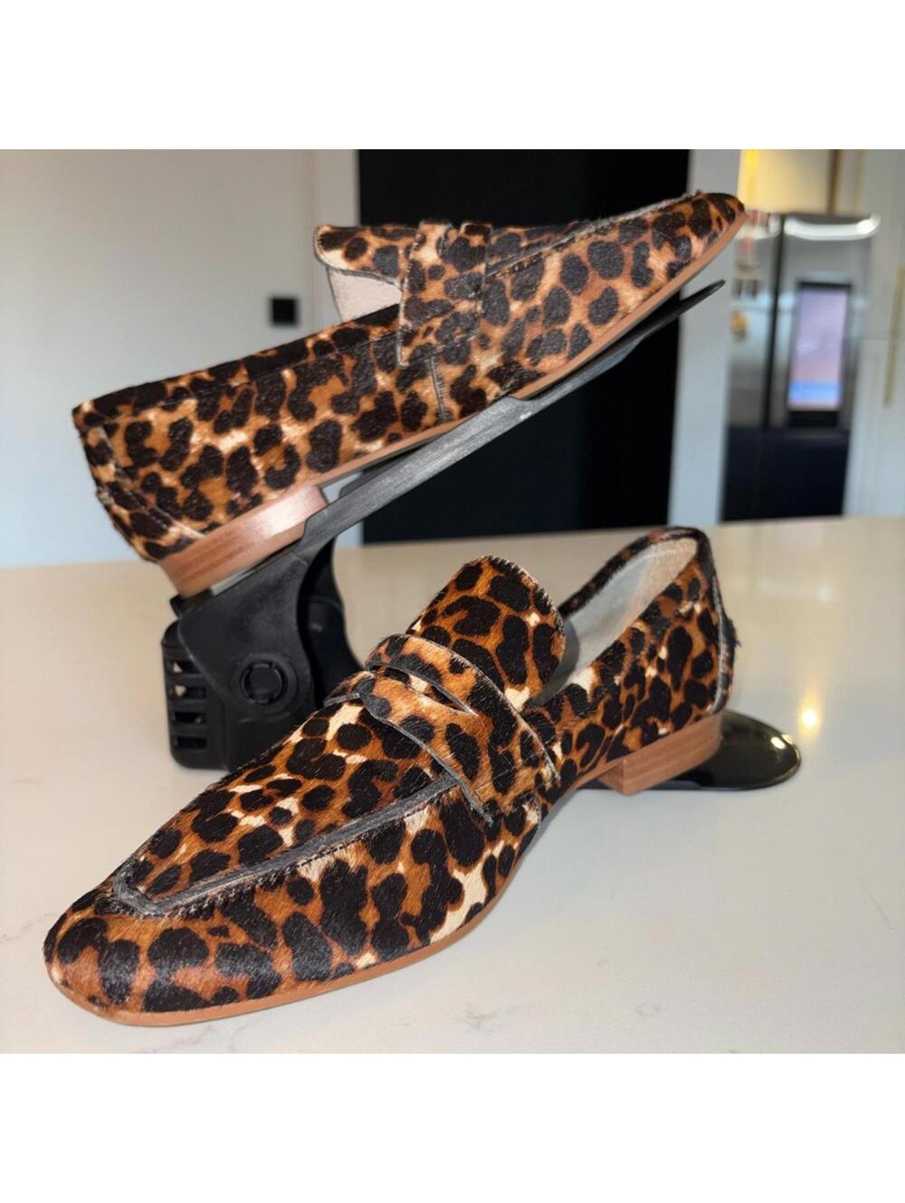 Woman's LF/Life Leather calf hair, leopard loafers- Size 7.5